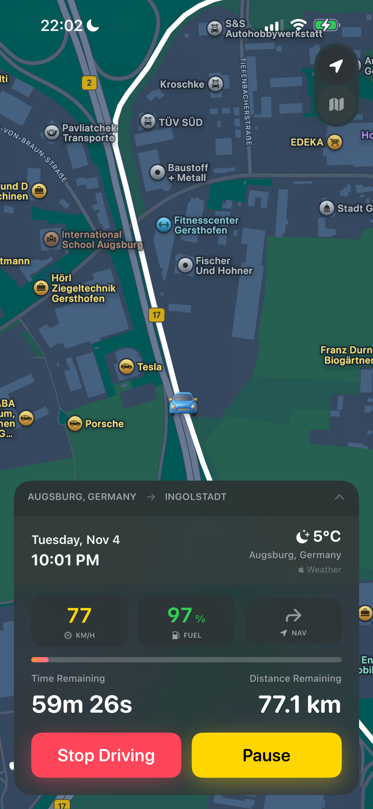 FocusDrive active journey screen showing real-time progress tracking during focus session
